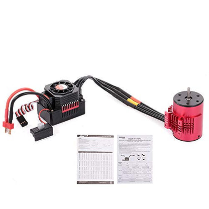 GoolRC Surpass Hobby 3650 Brushless Motor and ESC Combo, 3900KV Brushless Motor and 60A ESC for 1/10 Scale RC Car Truck Indispensable Accessory for Modification Enthusiasts