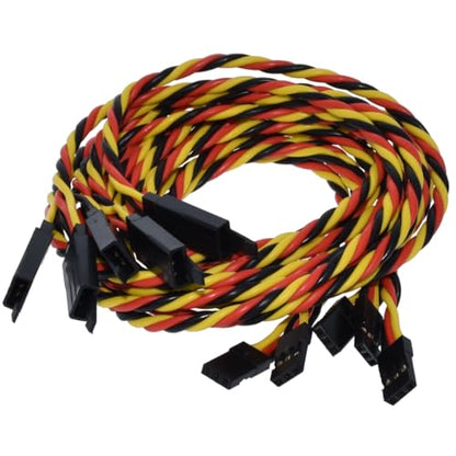20awg Servo Extension Wire w/Safety Clip - 100 Strands for RC Vehicles, Drones, E-Bikes - 8 Lengths / 5 Wires per Pack (60CM / 24in) - style: 60CM / 24in