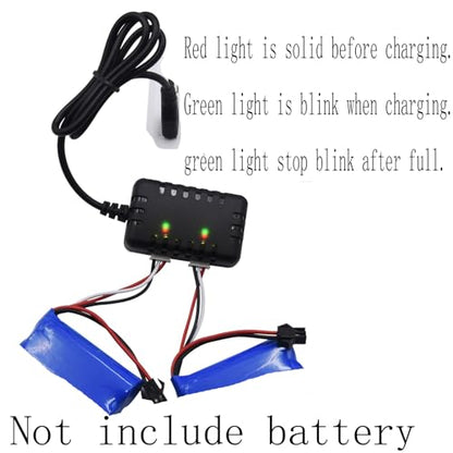 Blomiky 2-in-1 2S 7.4V 1000mA Li-ion/Li-po Battery Balance Charger Cable for RC Boat Airplane Helicopter Trucks Cars 2S Lipo Battery 7.4V 1 to 2