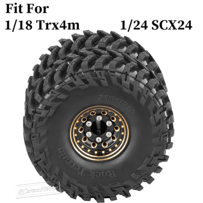 1.0 Beadlock Dually Wheels and Tires for 1/24 1/18 RC Crawler Car SCX24 TRX4M,Soft Mud Tires 1.0 Beadlock Tires Set Brass 1.0 Beadlock Wheels Double Wheels,4pcs,Style1 - style: Style1(4pcs)