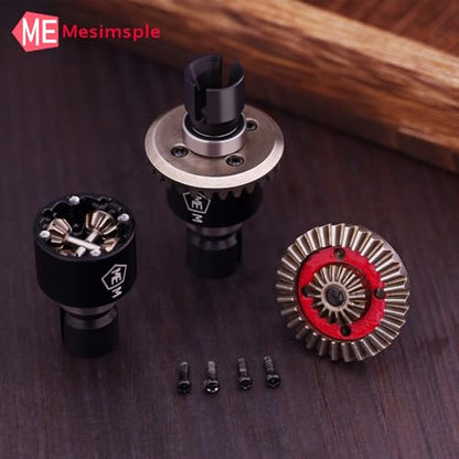 2PCS Alum Front Rear Differential Diff Gear for 1/16 H16207 16208 16209 16210 H16 1/14 14301 14302 14209 14210 H14BM Series Upgrades Part Black - color: Black