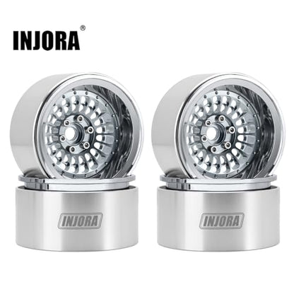 INJORA 2.2" Aluminum Turbine Wheel Offset -10mm for 1/10 RC Crawler (Grey)