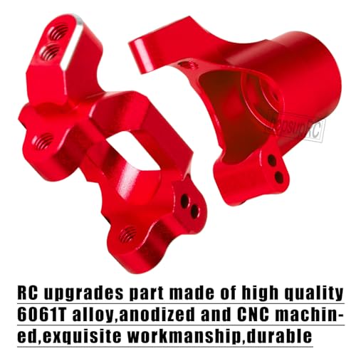 RC Aluminum C-Hubs Steering Block Caster Blocks for 1/18 LaTrax Teton Desert Prerunner Rally,Stub Axle Carriers Knuckles Set Hops UP, Replace Parts 7532 7552X (Red) - color: Red(for 1/18)