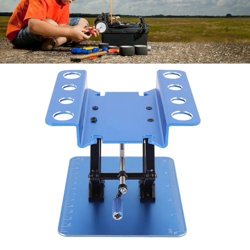 RC Car Work Stand, Rotating and Stable Repair Platform, Height Adjustable for RC Car 1:8 and 1:10 (Blue) - color: Blue