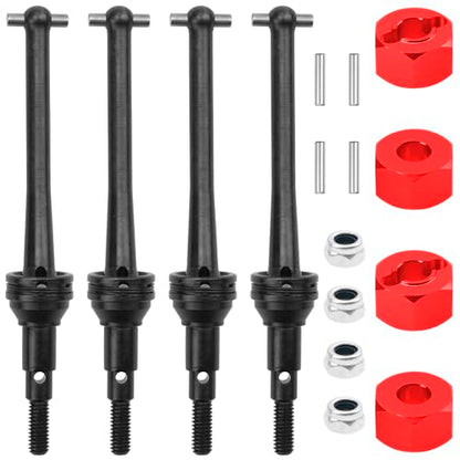 ShareGoo Steel CVD Drive Shaft Dogbone w/Hex Wheel Hubs Hex Adapter Compatible with MJX Hyper Go H14BM 14210 14209 1/14 RC Car (Black) - color: Black