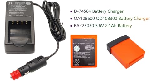 4-Pieces BA223030 3.6V Rechargeable Ni-MH Battery for HBC Sany Crane Remote Control Battery with DC 12V 24V Battery Charger (4* Battery, 1*Charger)