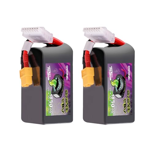 OVONIC 6S 1850mAh Lipo Battery 22.2V 120C Battery with XT60 Plug for RC Car Truck RC Vehicles Boat Drone RC Airplane Quadcopter Helicopter FPV Racing Hobby Models [1 Package Including 2 Batteries]