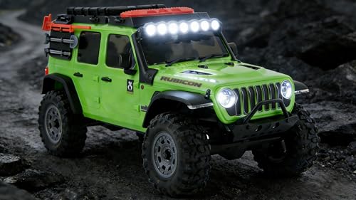 RC Car LED Head Lights Bar for Axial SCX30 1/30 Jeep Wrangler, 7-Light Roof Light Kit with Wiring Harness (White Round Light Bar) - color: White Round Light Bar