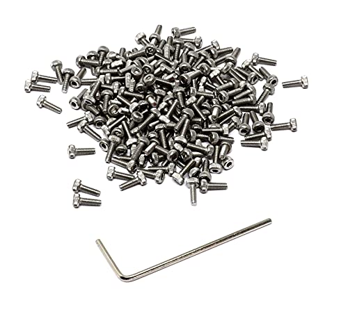 iexcell 100 Pcs M2 x 6mm Thread Pitch 0.4 mm Stainless Steel 304 Hex Socket Head Cap Screws Bolts Kit - size: M2 x 6mm