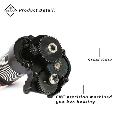 UTB18 Motor Transmission with Hobbywing QUICRUN Fusion Mini16 3000KV Brushless Motor ESC Combo 2in1 FOC System for Axial UTB18 Capra 4WD & 4WS Upgrades 1/18 RC Crawler