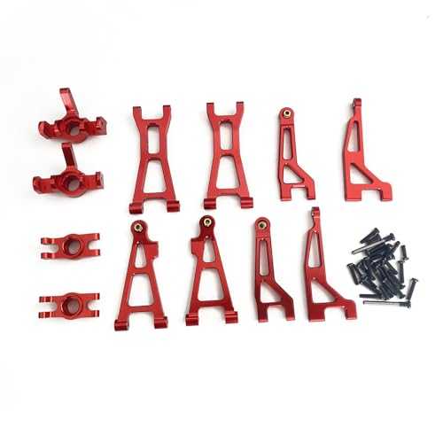 Compatible with Hyper GO RC Car Parts, 1/16 Metal Upgrade Aluminum Accessories, Replacement Parts kit for H16BM H16GT H16DR H16 MJX 16207 16208 16209 16210 (12PC Set) - color: 12pc Set
