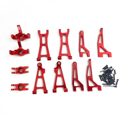 Compatible with Hyper GO RC Car Parts, 1/16 Metal Upgrade Aluminum Accessories, Replacement Parts kit for H16BM H16GT H16DR H16 MJX 16207 16208 16209 16210 (12PC Set) - color: 12pc Set
