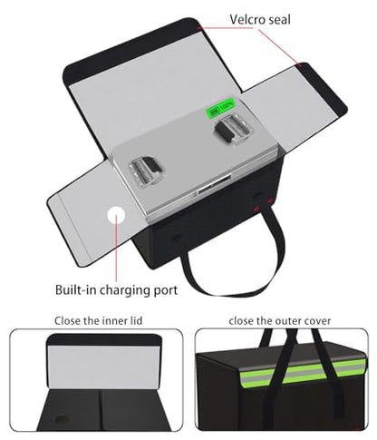 Lipo Battery Safe Bag Large Capatity Fireproof Bag for Ebike Lipo Battery Other Batteries Storage Charging Transport Home Office Travel Safe Storage Pouch - size: 400*250*250mm