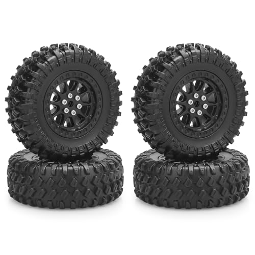 1/12 RC Rubber Tires, daitoku RC Car Tires and Wheels for 1/12 WPL B14 B24 C14 C24 MN D90 D91 D96 D99 - Style C (Black) - color: Black