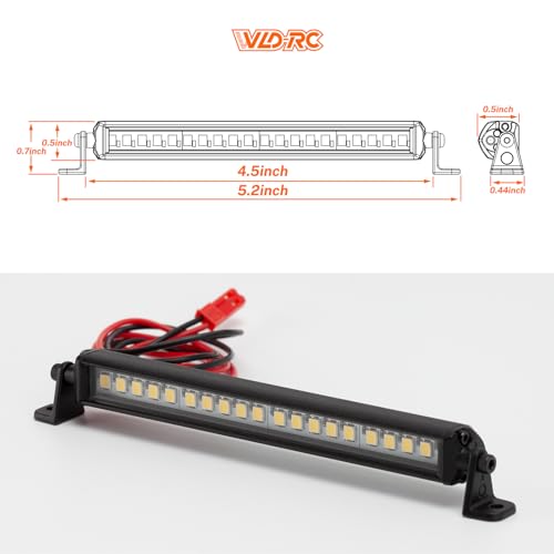 RC Light Bar 20 LED 4.5 Inch Aluminum RC Lights RC Crawler Accessories for Axial SCX10 Traxxas TRX4 TRX4M Arrma Senton Redcat GEN7 1/10 1/18 Scale Rock Crawler Truck (4.5inch) - size: 4.5inch