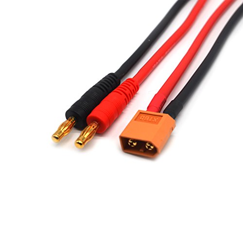 5 Pack XT60 to 4.0mm Banana Plug Balance Charge Cable Adapter Connectors for RC Helicopter Quadcopter XT60 Lipo Battery Plug Charge 12awg