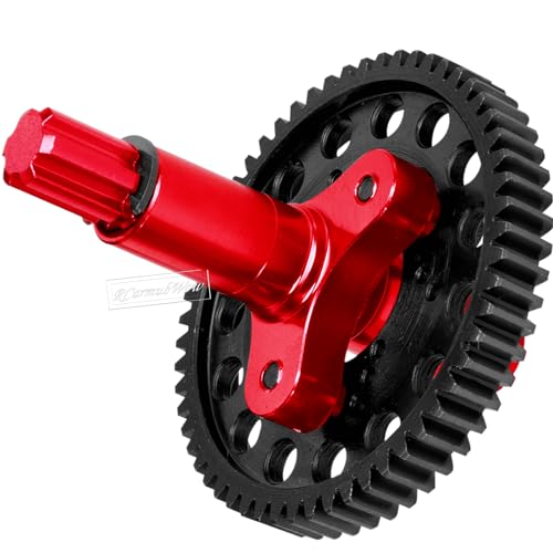 58T Slipper Clutch Upgrades Part for 1/10 Granite Senton 3S & Mega550, Vorteks Big Rock 3S, Kraton Outcast 4S, 1/8 Typhon 3S, Steel RC 58T 0.8Mod Spur Gear w/Slipper Shaft,Red