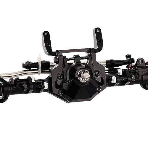 CNC Metal Front and Rear Straight Complete Axle for 1/10 Axial SCX10 II 90046 90047 RC Crawler Car New Upgrade Parts (Red) - color: Red