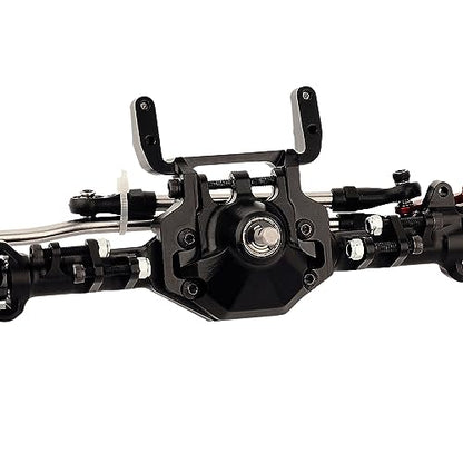 CNC Metal Front and Rear Straight Complete Axle for 1/10 Axial SCX10 II 90046 90047 RC Crawler Car New Upgrade Parts (Red) - color: Red