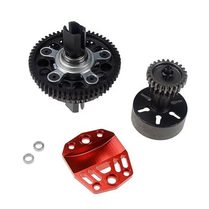 Alloy 2 Speed Transmission Gear with Clutch Bell Kit for 1/5 Losi 5ive T Rovan Lt Kingmotor X2 Truck RC CAR Parts (Red)