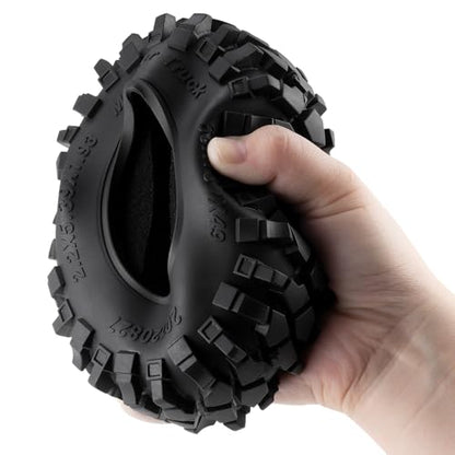MORLORDY 4Pcs 2.2" RC Rubber Tires with Foam Insert - 137mm/5.39" Crawler Slingers Mud Grappler Tyres for 1/10 Axial Wraith 90018 90048 RR10 90047 D90 TF2 CC01 SCX10 TRX4 RC Crawler Car