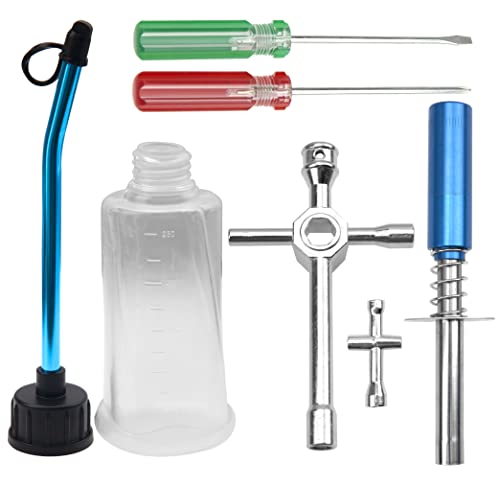 Cross Wrenches Sleeve Glow Plug Ignitor Engine Starter Tool Set RC Fuel Tank,0#+ 1#- Slot Screwdriver & Aluminum Alloy Glow Plug Ignitor Igniter Nitro Engine Starter