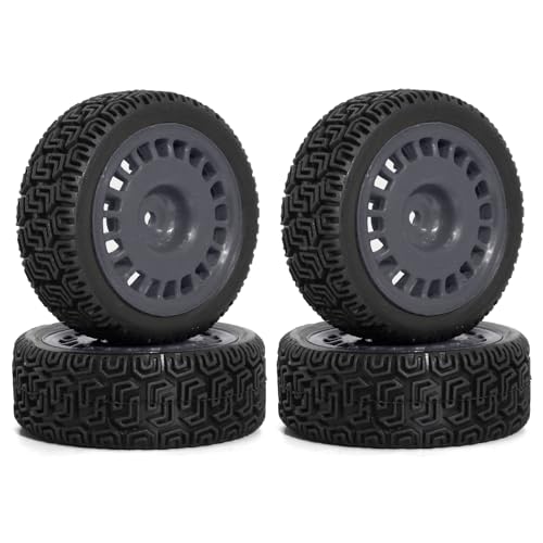 1/10 RC On-Road tires 68mm 4 PCS Rally Tires General Purpose Grip Soft Material Tread For 1:10 Tamiya xv02 Maze Tires Lc Off-Road 94123 Kyosho FW06%t048 (Gray, 3) - color: Gray