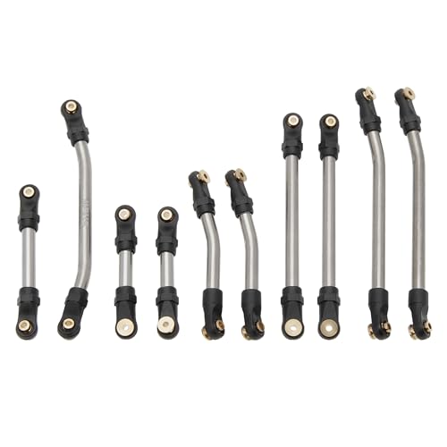 MEUS Racing SCX24 Links Metal High Clearance Chassis Links & Steering Links Set for Axial SCX24 Lexus GX470 1/24 RC Crawler(Titanium Alloy)