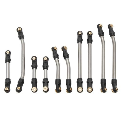MEUS Racing SCX24 Links Metal High Clearance Chassis Links & Steering Links Set for Axial SCX24 Lexus GX470 1/24 RC Crawler(Titanium Alloy)