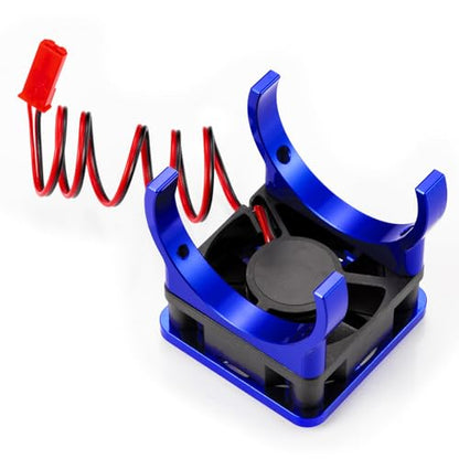 Cooling Fan 35mm Motor Heatsink for Tra-xxas Mini Maxx/Slash/XRT | VXL 3S 1:8 Jato 2S 4S 1:16 Blue Aluminum Alloy Upgrade Parts - color: Blue