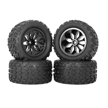 12mm Hex RC Wheels and Tires 1/10 Scale 2.8 RC Truck Tires and Wheels for Traxxas Rustler Stampede Hoss E-Revo 2wd 4x4 vxl Tires and Wheels Redcat Riaario Amoril Tires Wheels Preglued 4PCS
