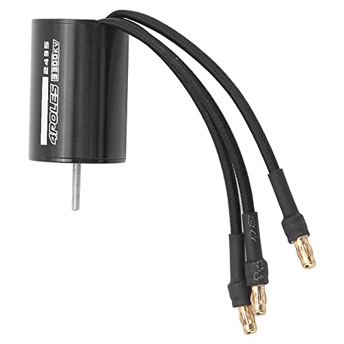 Dpofirs 3300KV Sensorless Brushless Motor 2435 | 4-Pole High with CNC Aluminum Heat Sink for 1/16 1/18 RC Truck