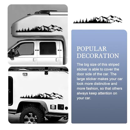 2PCS Car Mountain Tree Forest Decals, Waterproof & Fade-resistant Side Graphics, Stylish Personalized Stickers for Cars Bumper & Wall (39.4" x 6.7")