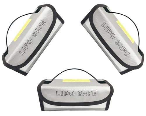 3PCS 185 * 60 * 75mm Lipo Battery Safe Bag Charging Bag for Lipo Battery Pack Storage Charging Transport,Home Travel Fireproof Safe Storage Pouch - size: 185*60*75mm