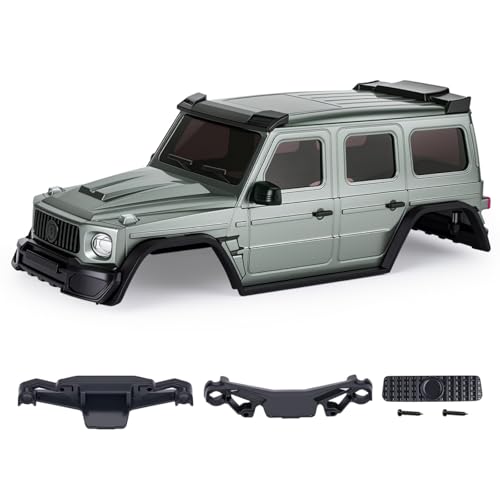 Hard Body Shell for Axial SCX30 1/30 RC Crawler ABS Plastic Body Cover with Light Bucket & Spare Tire Mount Direct Fit Replacement DIY Upgrade (Gray) - color: Gray
