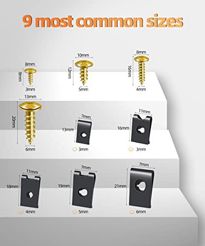 170PCS U-Clip Screw Kit,Car U Clip with Screw,Auto Car U Nuts with Self Tapping Screw Spire U Clips Car Fastener Clips Set,Car Interior Assortment Kit for for Dash Door Panel Interior Trim Panels