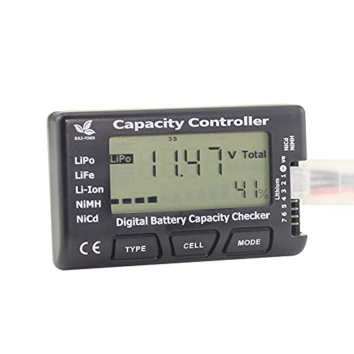 SoloGood RC Digital Battery Capacity Checker Tester Cellmeter 7 RC Battery Voltage Tester for LiPo/Li-ion/Nicd/NiMH Cell Meter Battery Checker Tester