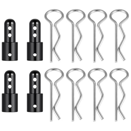 RCHUBAM 4PCS Body Posts with Pins for MJX Hyper Go 14210 14209 14301 14302 | Aluminum Front & Rear Body Posts,RC Upgrade Parts,2 Color - color: Black