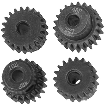 Steel 48 Pitch Pinion Gear Set 3.175mm Shaft 19T 20T 21T 22T Motor Gears Compatible with Tamiya Kyosho RedCat Losi Axial Traxxas 1/10 RC Car