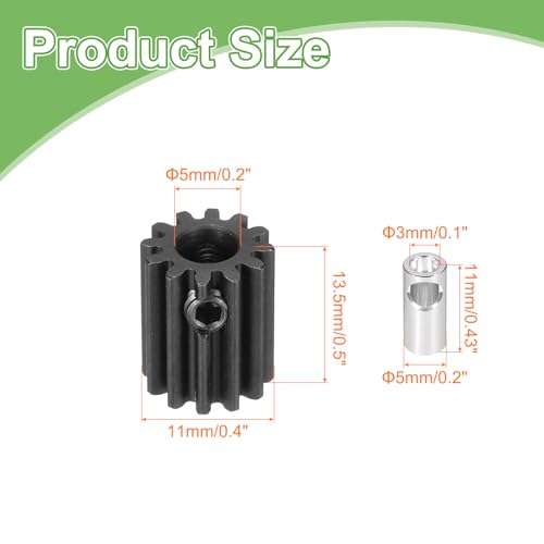 MECCANIXITY Steel 32P Gear Set with Gear Adapter 12T 5mm Shaft Motor Gears for RC Vehicles Truck Drift Car Part, Black - size: 12T
