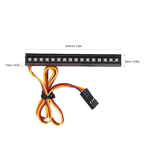 RC Bar Roof LED Lamp Kit, 16 LED RGB RC Light Bar Spotlight Headlights 8 Lighting Effects Roof Lights RC Light Upgrade Parts 1/18 RC Crawler Car Upgrade Parts for Traxxas