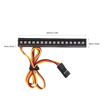 RC Bar Roof LED Lamp Kit, 16 LED RGB RC Light Bar Spotlight Headlights 8 Lighting Effects Roof Lights RC Light Upgrade Parts 1/18 RC Crawler Car Upgrade Parts for Traxxas