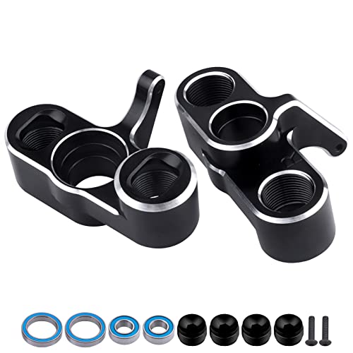 Aluminum Front Steering Blocks & Rear Hubs Stub Axle Carriers Knuckles for 1/8 ARRMA Typhon 6S, 1/7 Infraction Limitless Mojave 6S BLX Upgrades, Replaces AR330187 AR330193 (Black)