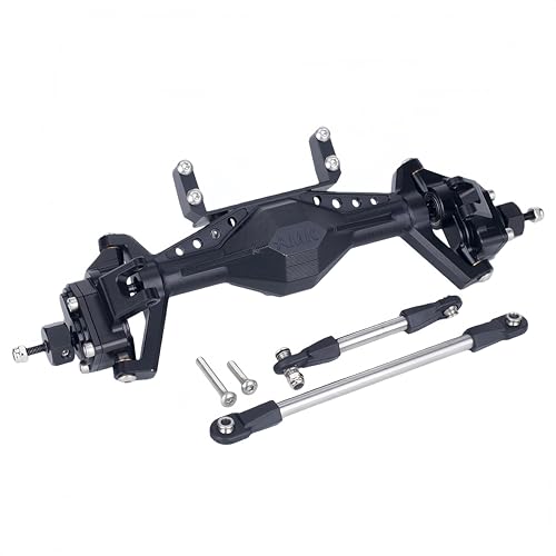 UTB18 CNC Aluminum Portal Axle Set — Complete Front & Rear Upgrade for Axial UTB18 Capra 1/18 RC Crawler, Total Weight 335g (Black) - color: Black