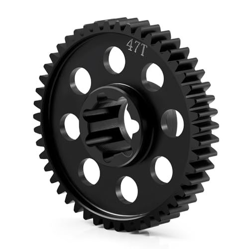 LSG Upgrade Steel Spur Gear 0.8M 47T for Tra-xxas 1/16 Mini Slash/Maxx XRT | RC Car Monster Truck Differential Transmission Gears, Hardened Steel 0.8 Metric Pitch 50 Tooth Main Gear