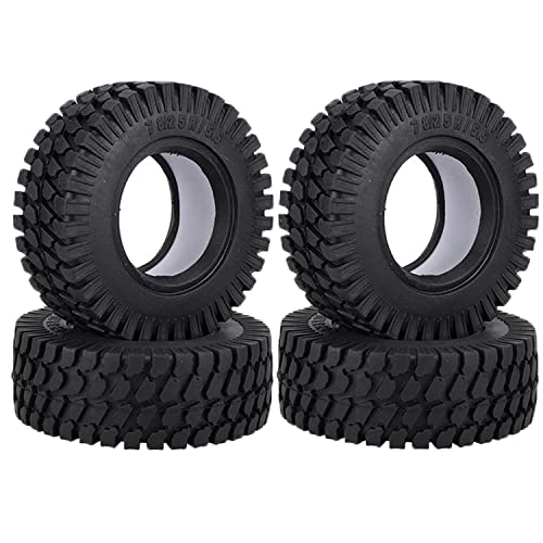 RC Car Tires,WONFAST 4PCS 1.55 inch Mud Wheel Tyre Terrain Crawler Rubber Tires Foam Insert for 1:10 RC Crawler Car for 1:10 Axial 90069 TF2 D90 CC01 LC70 Tamiya MST JIMNY UTB18(76MM-B) - color: 76mm-b