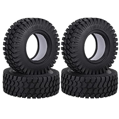 RC Car Tires,WONFAST 4PCS 1.55 inch Mud Wheel Tyre Terrain Crawler Rubber Tires Foam Insert for 1:10 RC Crawler Car for 1:10 Axial 90069 TF2 D90 CC01 LC70 Tamiya MST JIMNY UTB18(76MM-B) - color: 76mm-b