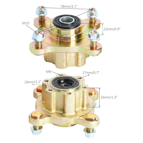 Front A Arm Suspension Kit 170mm 182mm for 110cc-200cc ATV Go Kart Quad – 4 Stud 78mm Hubs 250mm Shocks with Spindles Tie Rods for Buggy DIY