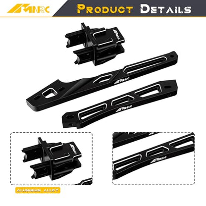 Alloy Center Differential Diff Mount & Front Rear Chassis Brace for Arrma 1/8 Kraton 6S 4X4 RTR V6 Series Upgrade Part Black - color: Black
