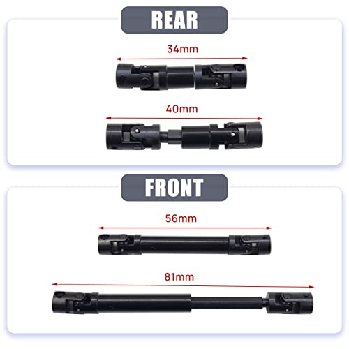 Steel RC Drive Shaft for 1/24 SCX24 Deadbolt AXI90081 Upgrate Part | SCX24 Driveshaft Hardened Steel Upgrade Parts,High Strength,Wear Resistant,CNC machined - size: For SCX24 90081